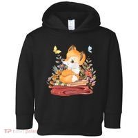 Cute Floral Restful Fox Butterfly Toddler Hoodie thumb 0