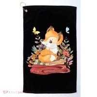 Cute Floral Restful Fox Butterfly Golf Towel thumb 0