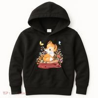 Cute Floral Restful Fox Butterfly Kids Hoodie thumb 0