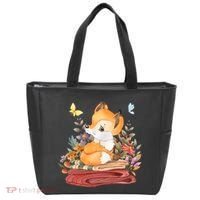Cute Floral Restful Fox Butterfly Tote Bag thumb 0