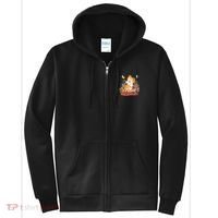Cute Floral Restful Fox Butterfly Full Zip Hoodie thumb 0