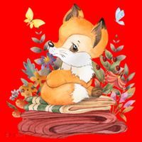 Cute Floral Restful Fox Butterfly Santa Hat thumb 1