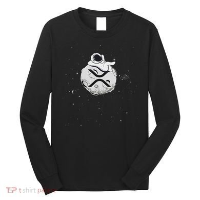 Cryptocurrency Fun Relaxing Space Man On Xrp Crypto Moon Long Sleeve Shirt