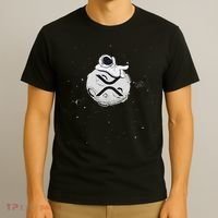 Cryptocurrency Fun Relaxing Space Man On Xrp Crypto Moon T-Shirt thumb 3
