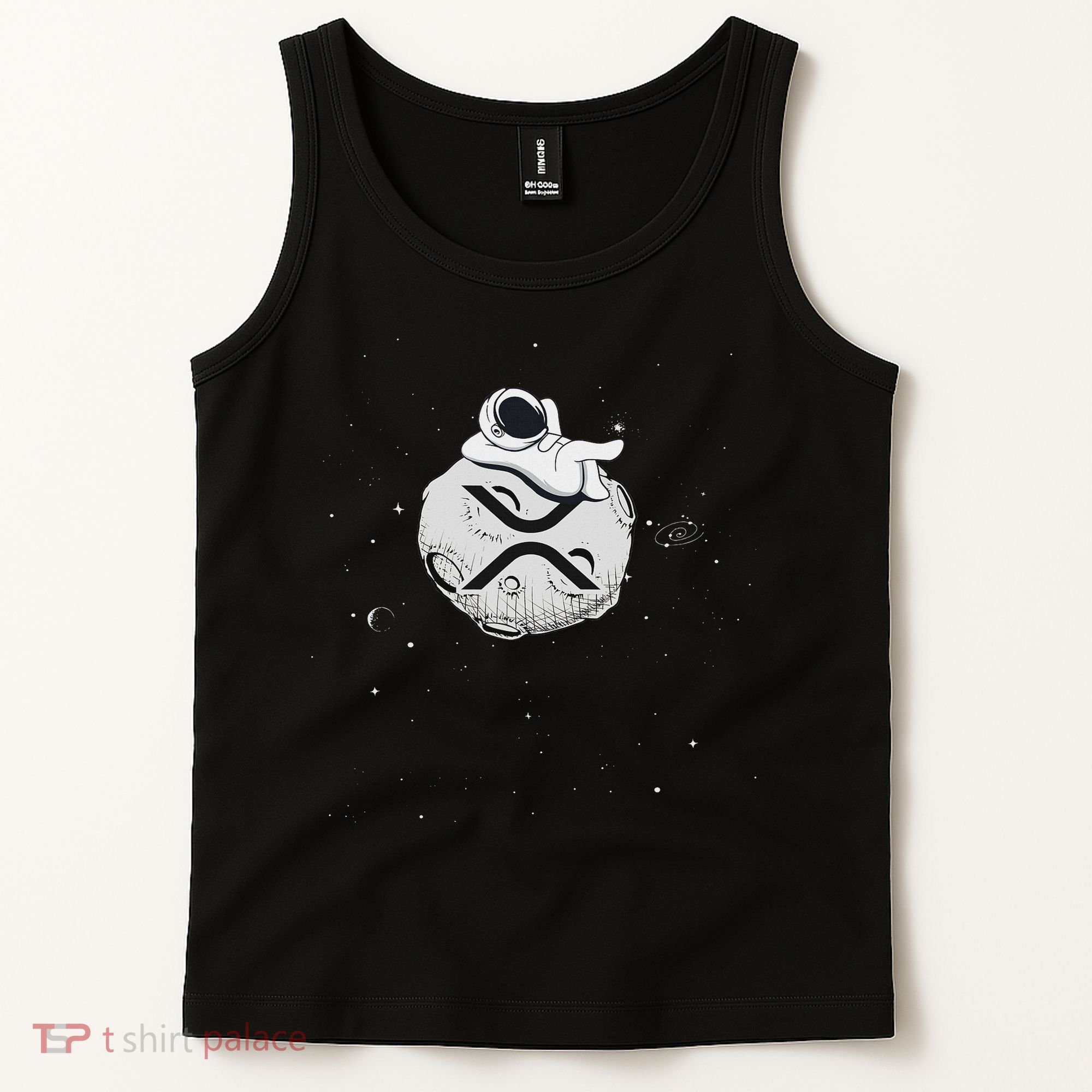 Cryptocurrency Fun Relaxing Space Man On Xrp Crypto Moon Tank Top