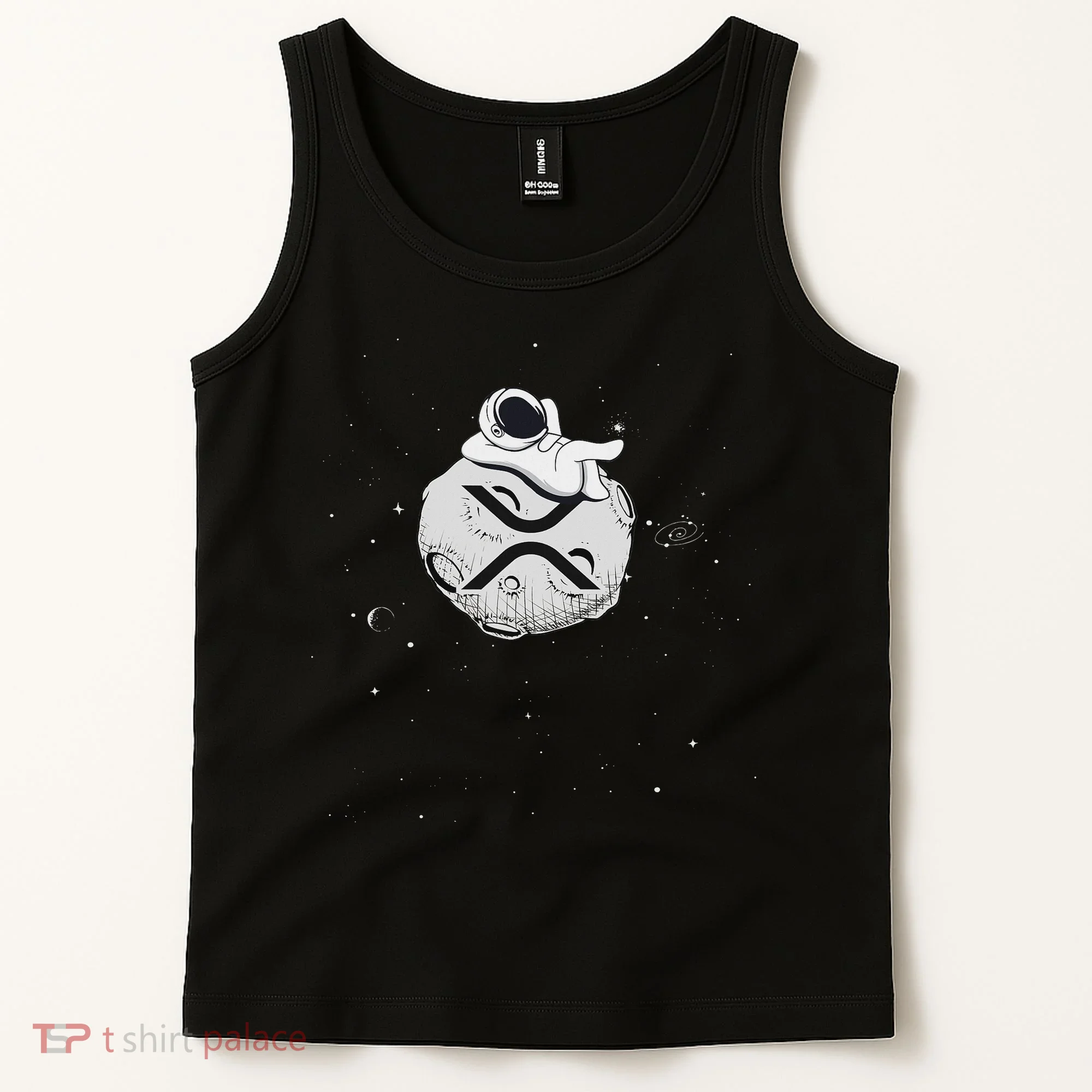 Cryptocurrency Fun Relaxing Space Man On Xrp Crypto Moon Tank Top