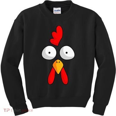 Chicken Face Rooster Halloween Costume Farm Poultry Kids Sweatshirt