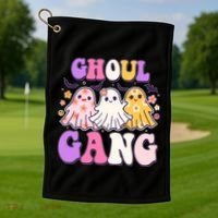 Cute Funny Retro Ghoul Gang Ghosts Golf Towel thumb 1