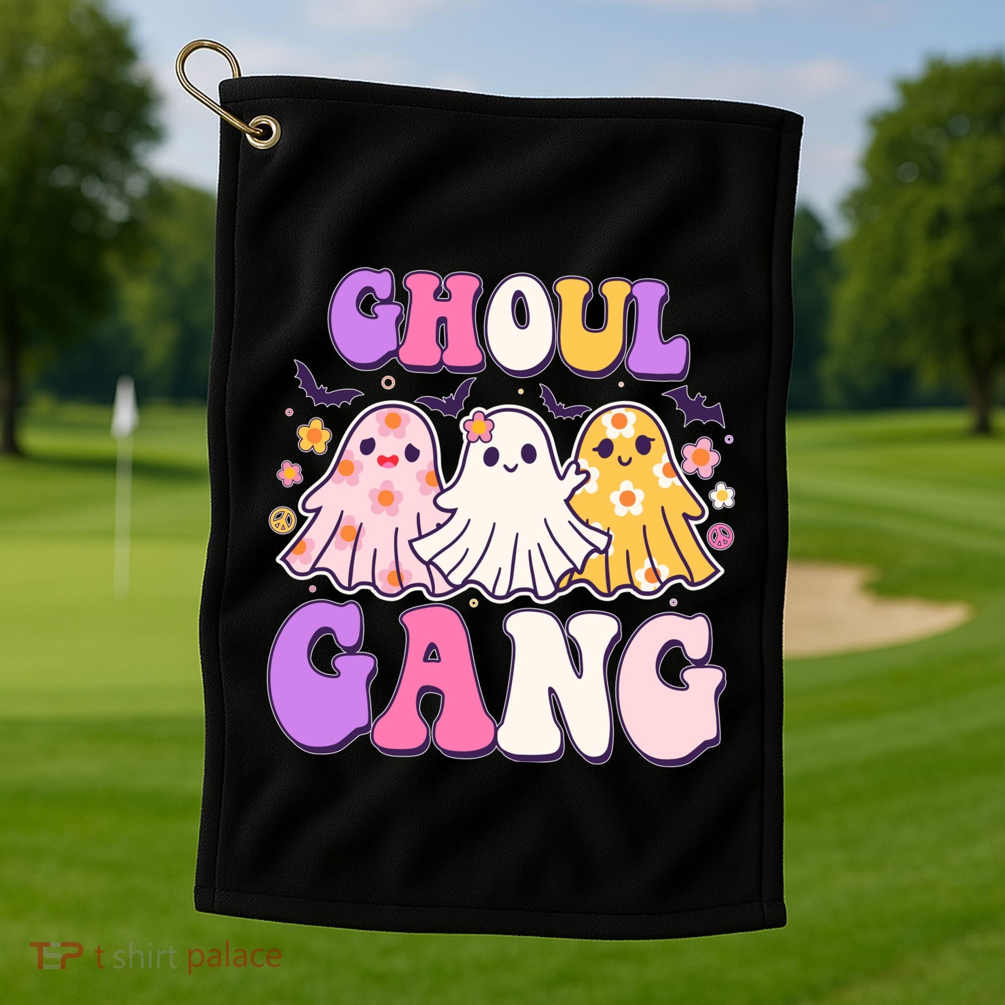 Cute Funny Retro Ghoul Gang Ghosts Golf Towel
