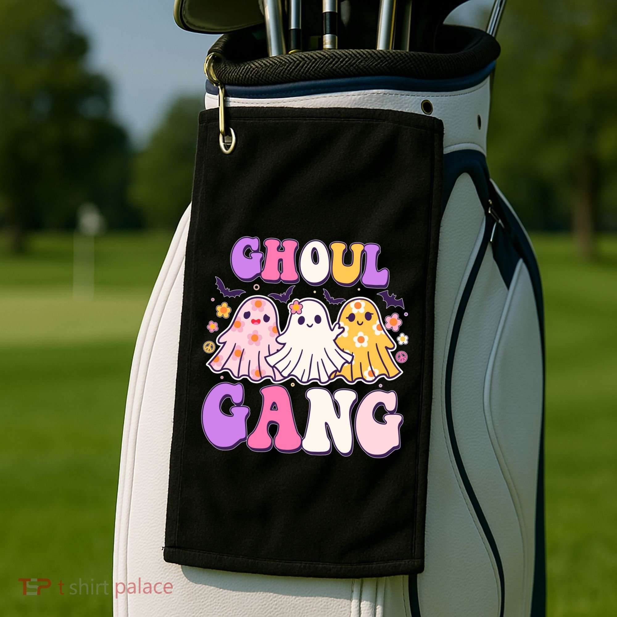 Cute Funny Retro Ghoul Gang Ghosts Golf Towel