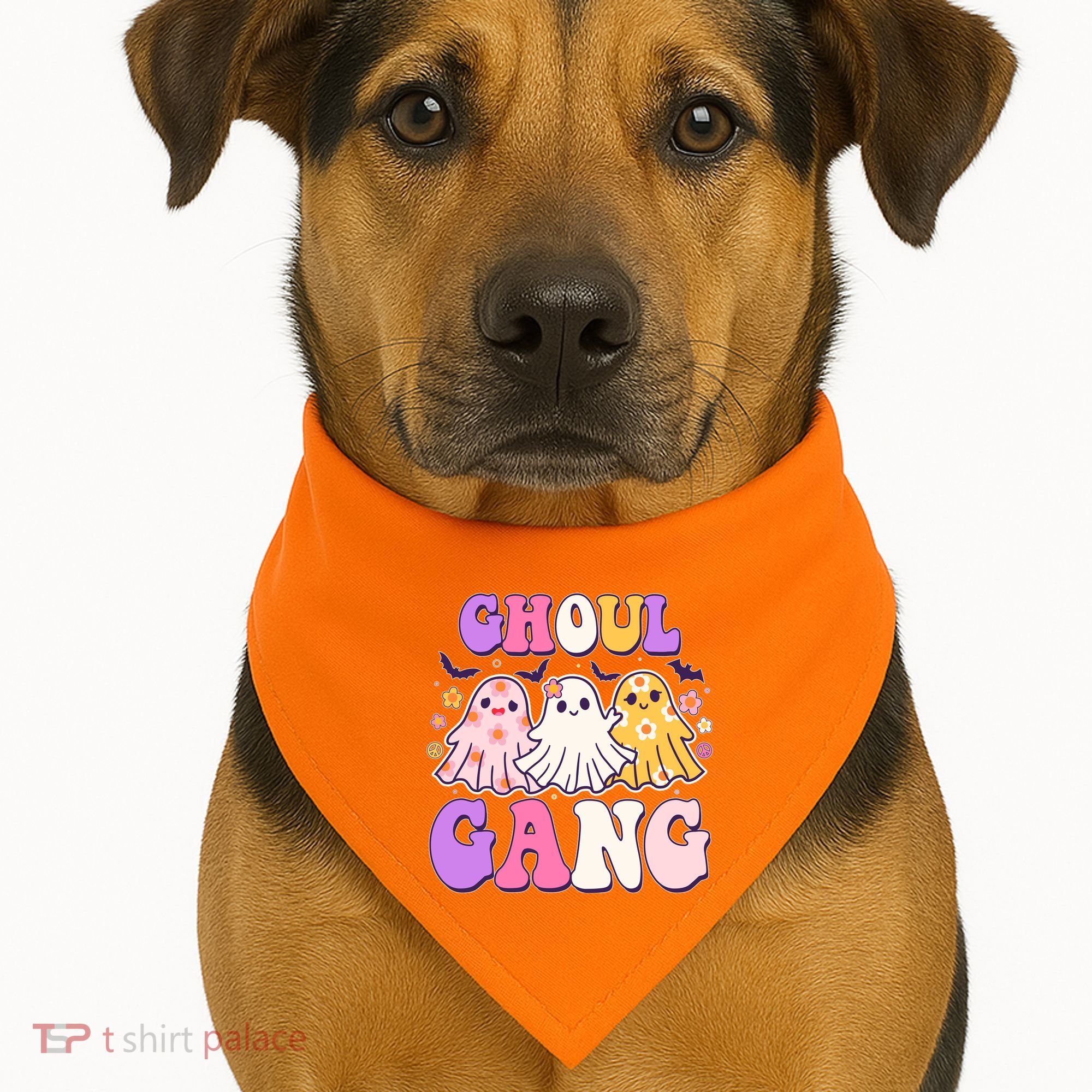 Cute Funny Retro Ghoul Gang Ghosts USA-Made Doggie Bandana