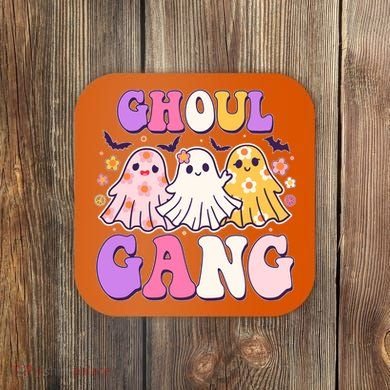 Cute Funny Retro Ghoul Gang Ghosts Coaster