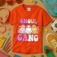 Cute Funny Retro Ghoul Gang Ghosts Kids T-Shirt thumb 3