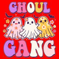 Cute Funny Retro Ghoul Gang Ghosts Santa Hat thumb 1