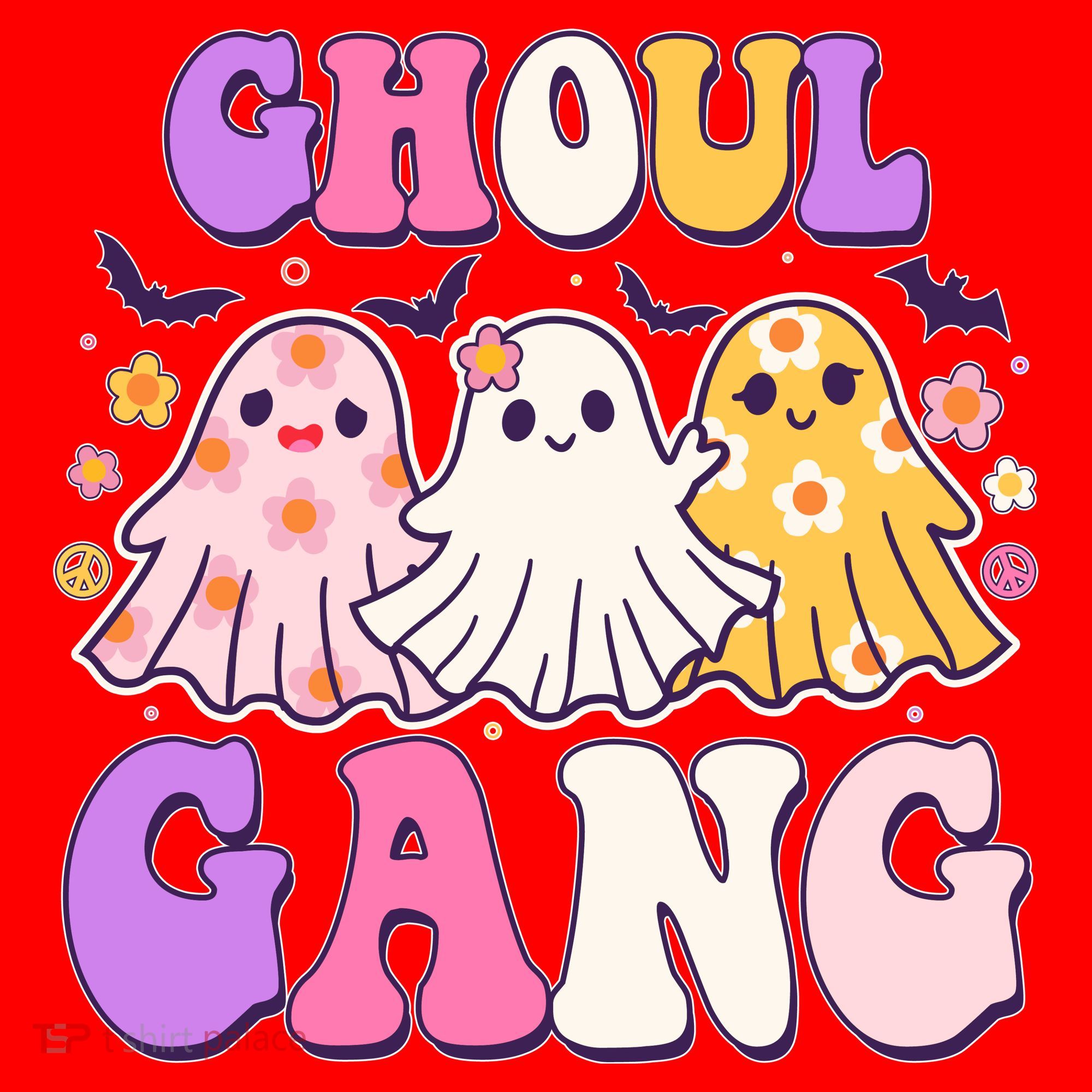 Cute Funny Retro Ghoul Gang Ghosts Santa Hat