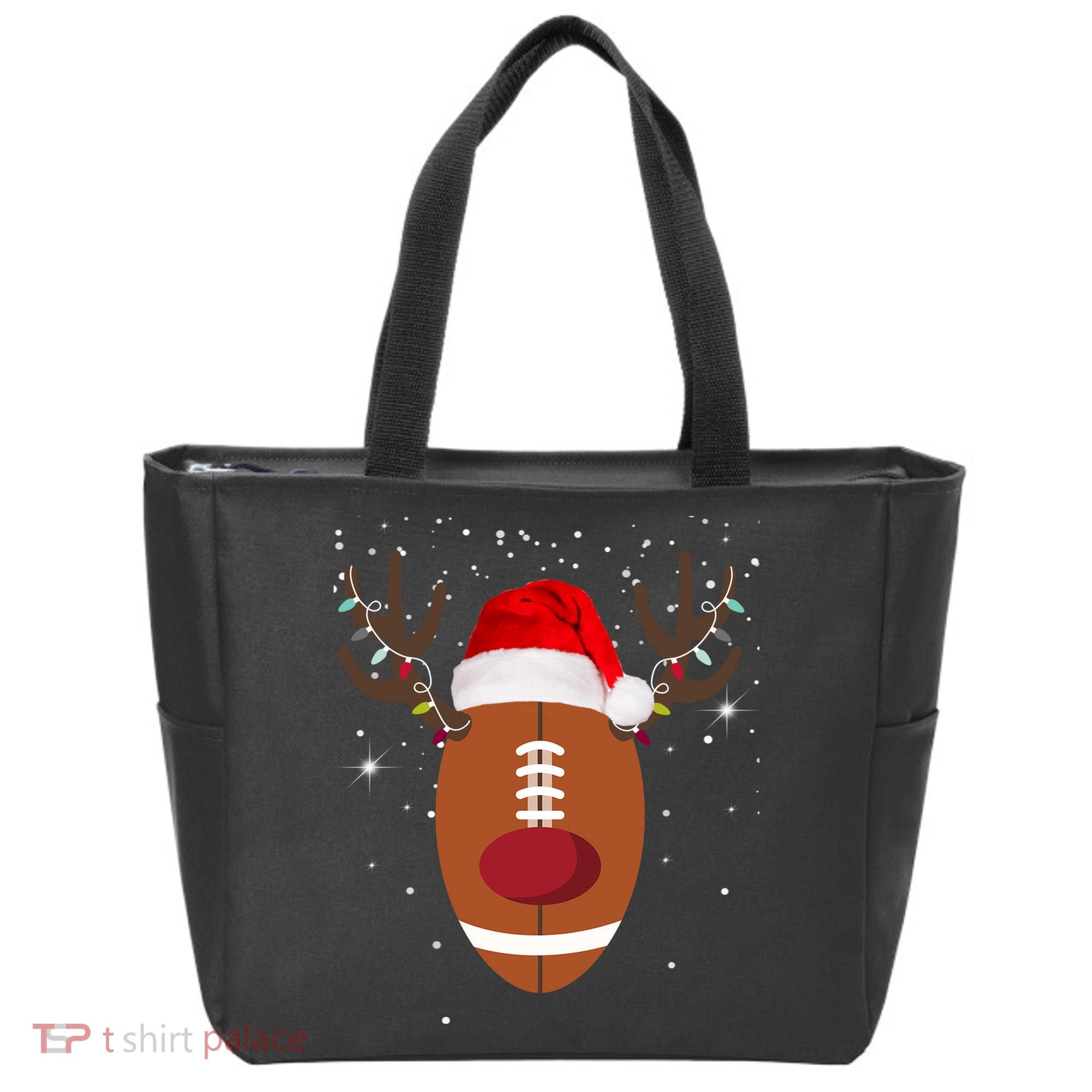 Christmas Football Reindeer Tote Bag