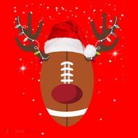 Christmas Football Reindeer Santa Hat thumb 1