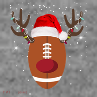 Christmas Football Reindeer Long Sleeve Shirt thumb 2