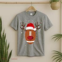 Christmas Football Reindeer T-Shirt thumb 2