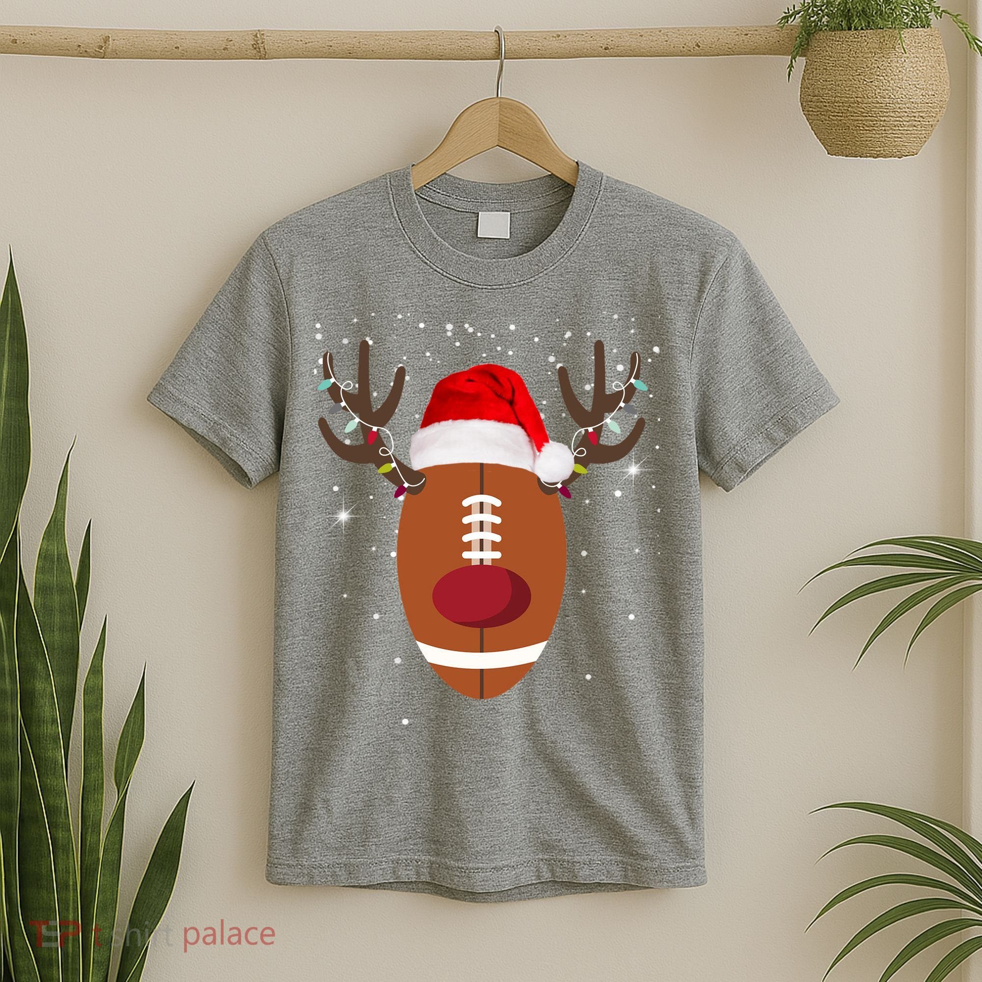 Christmas Football Reindeer T-Shirt