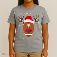 Christmas Football Reindeer T-Shirt thumb 4