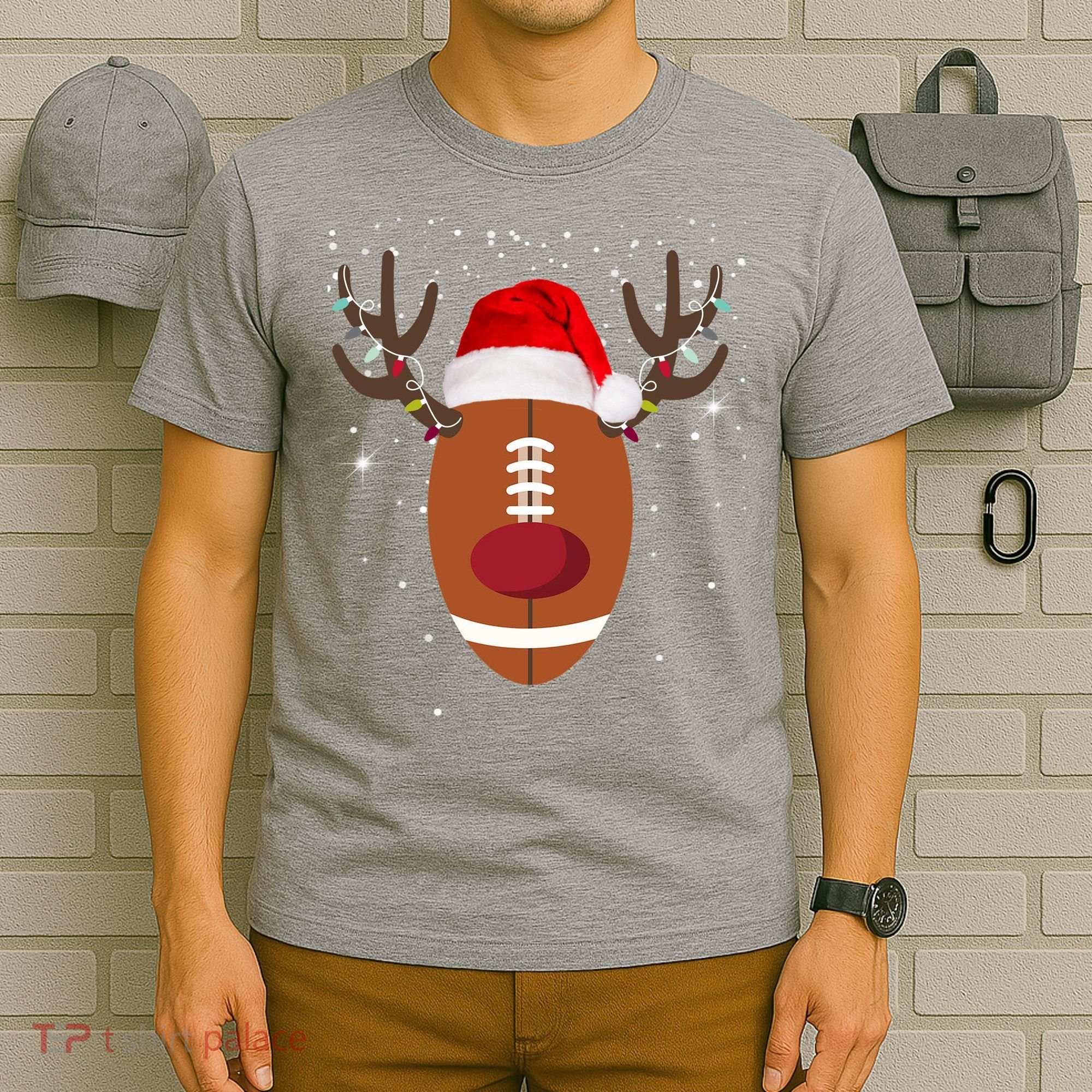 Christmas Football Reindeer T-Shirt