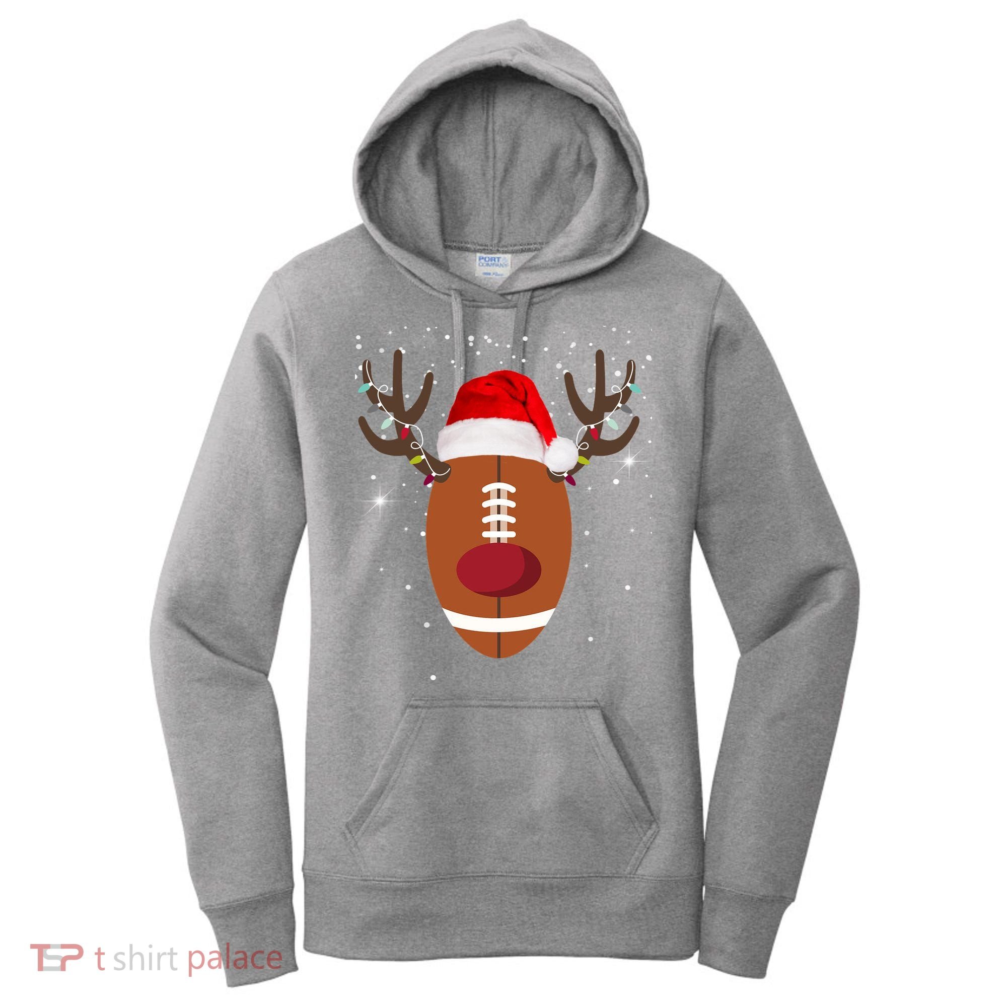 Christmas Football Reindeer Women's Hoodie