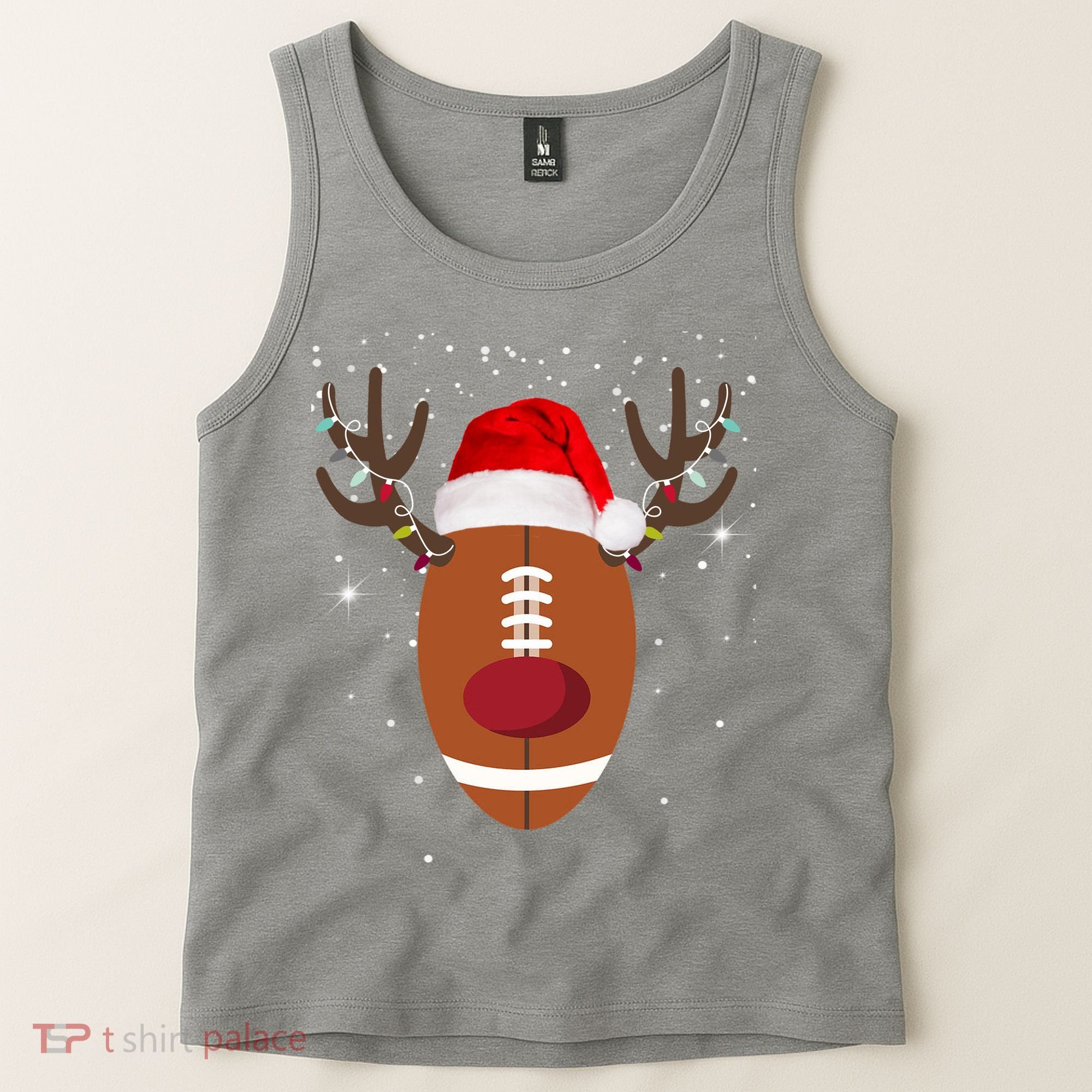 Christmas Football Reindeer Tank Top