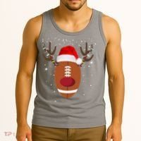 Christmas Football Reindeer Tank Top thumb 3