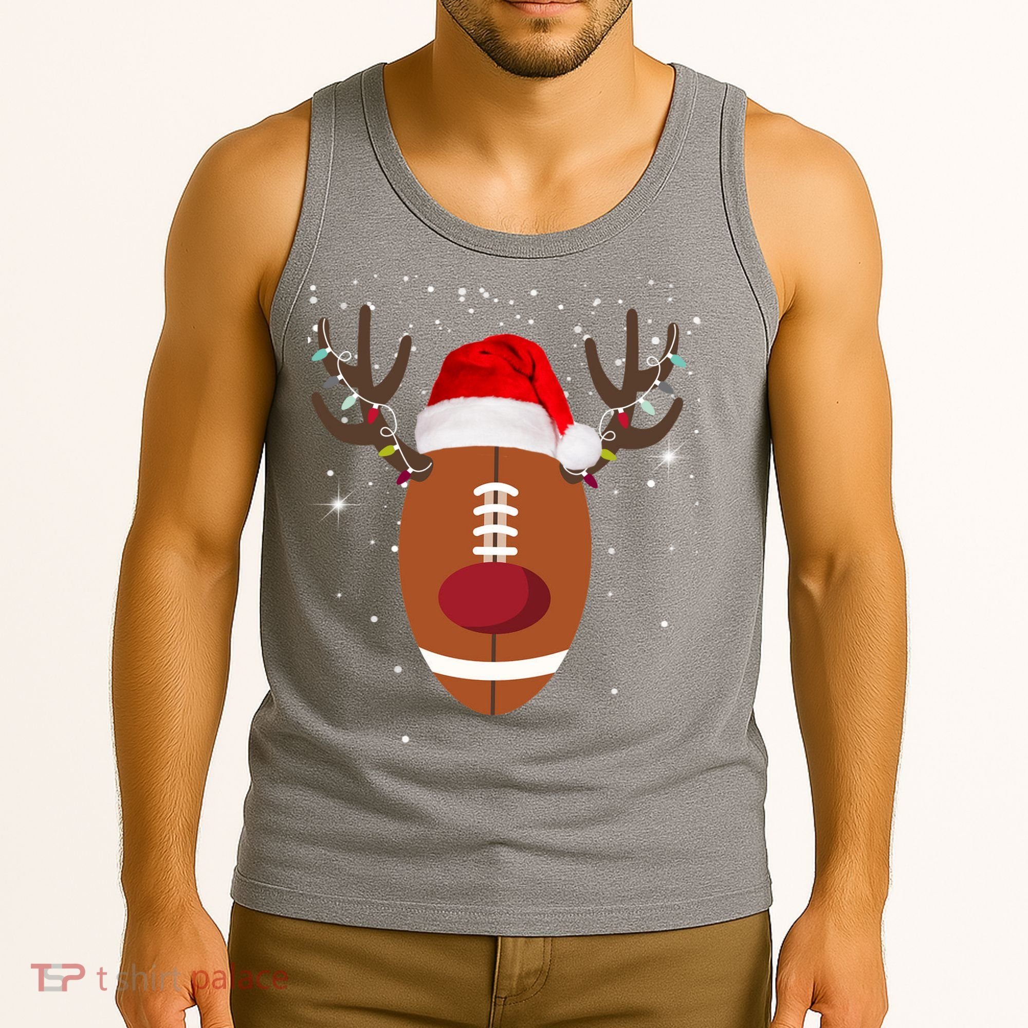 Christmas Football Reindeer Tank Top