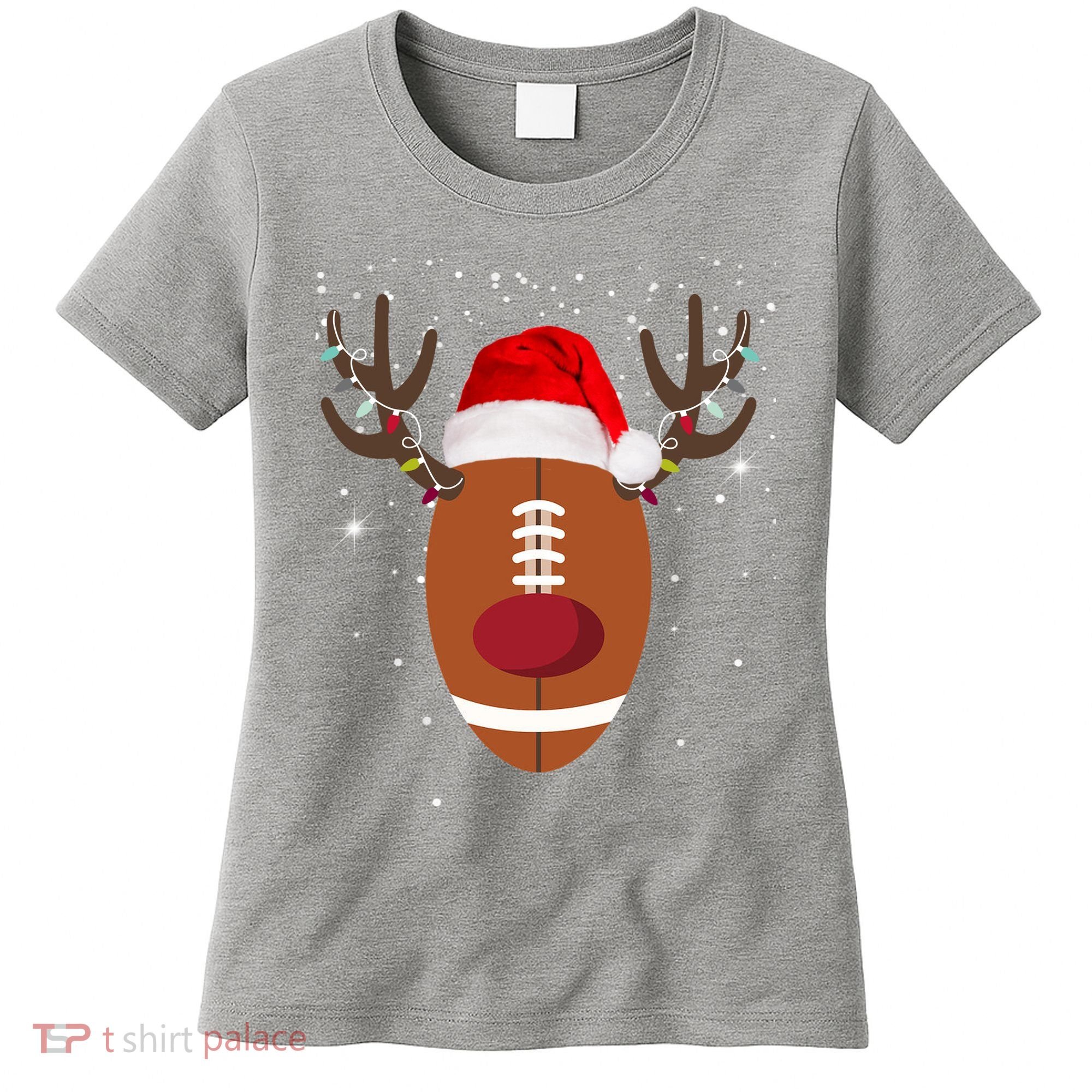 Christmas Football Reindeer Women's T-Shirt
