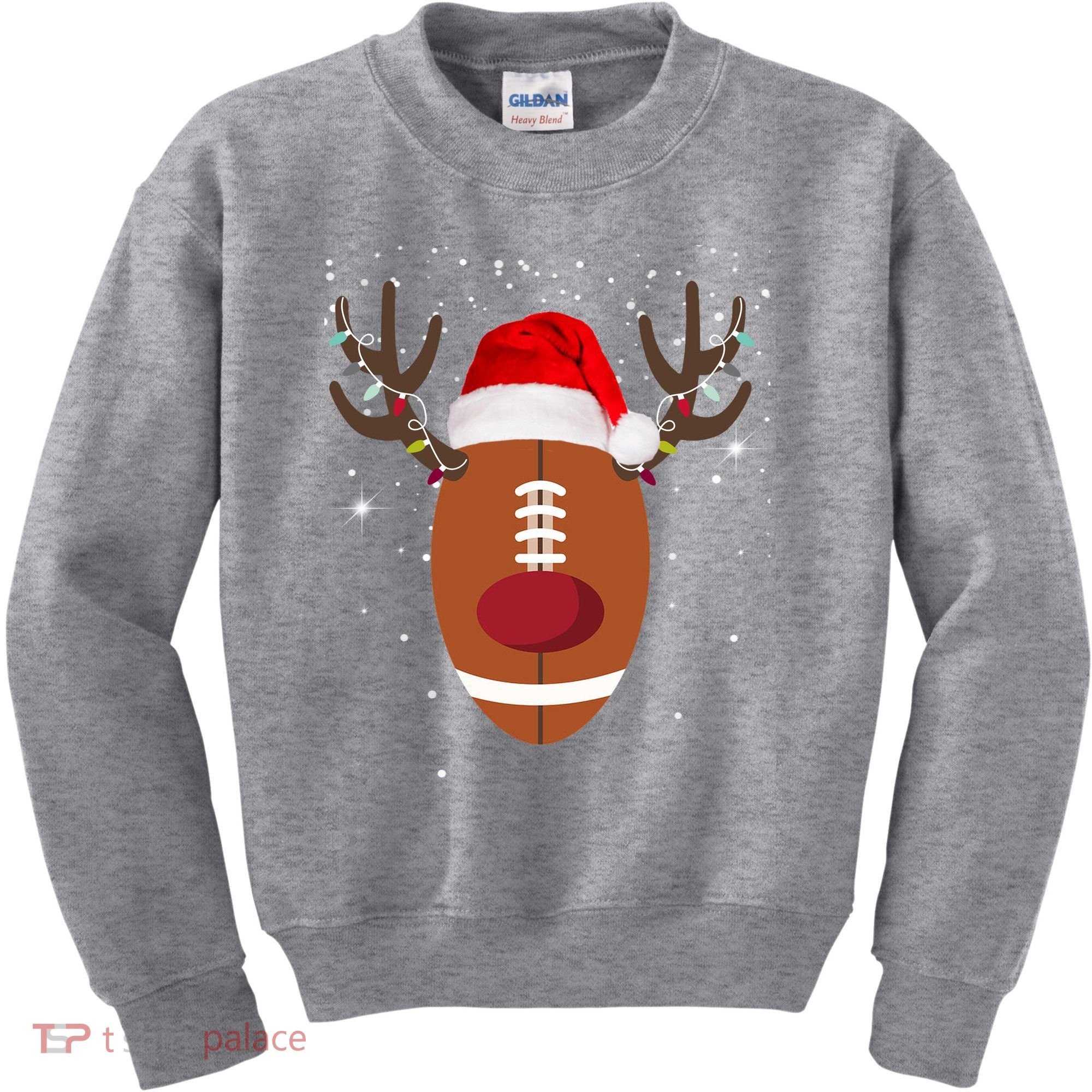 Christmas Football Reindeer Kids Sweatshirt