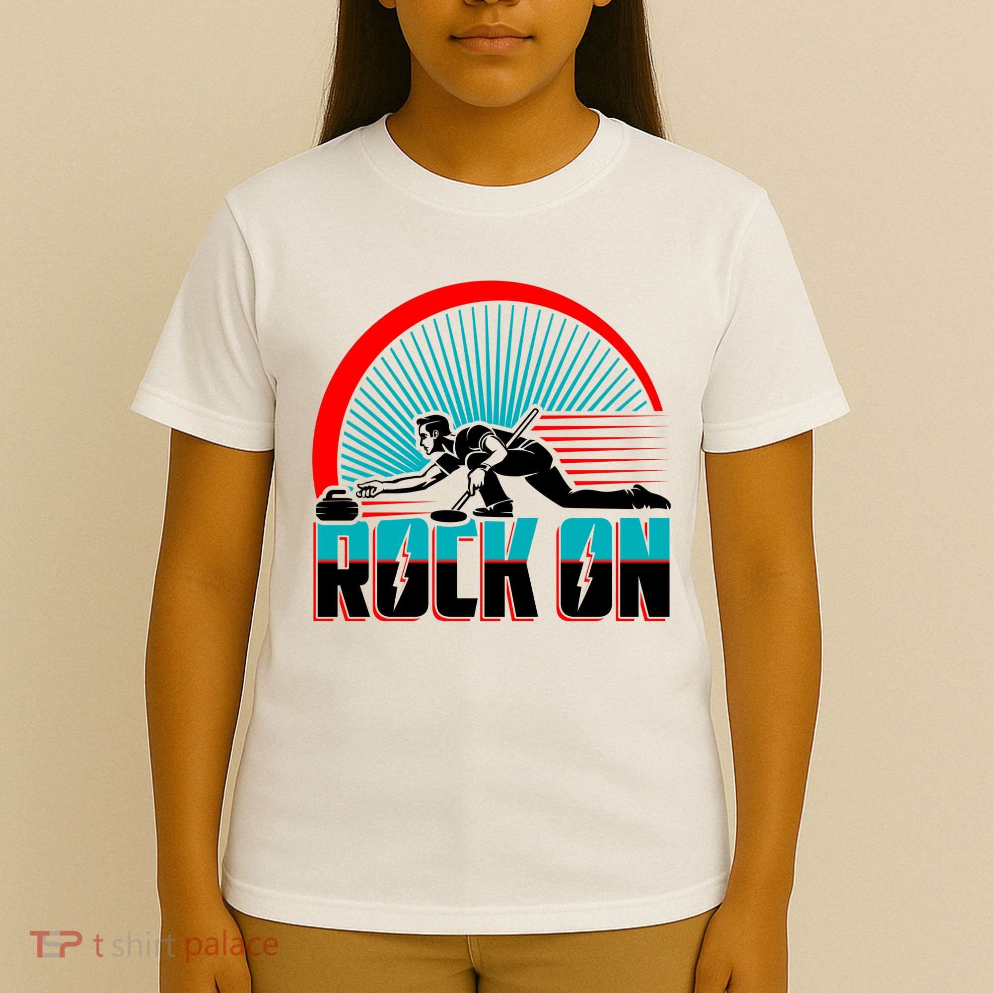 Cool Funny Rock On USA Curling Team Sports Fan T-Shirt