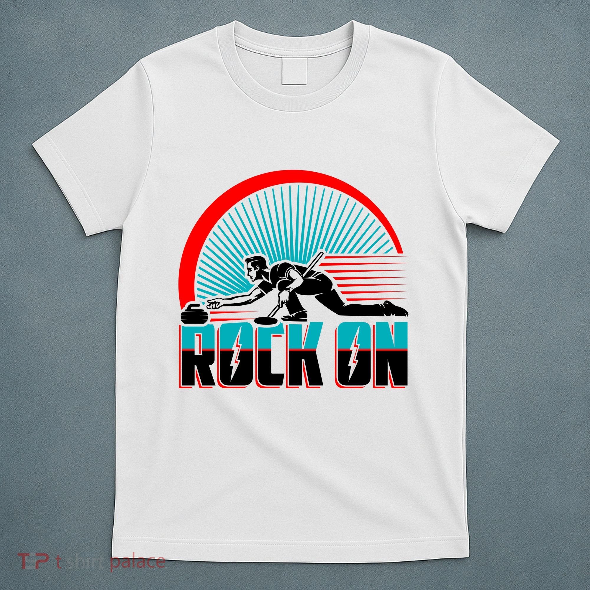 Cool Funny Rock On USA Curling Team Sports Fan T-Shirt
