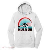Cool Funny Rock On USA Curling Team Sports Fan Women's Hoodie thumb 0