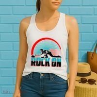 Cool Funny Rock On USA Curling Team Sports Fan Women's Tank Top thumb 2
