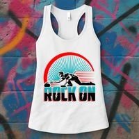 Cool Funny Rock On USA Curling Team Sports Fan Women's Tank Top thumb 3