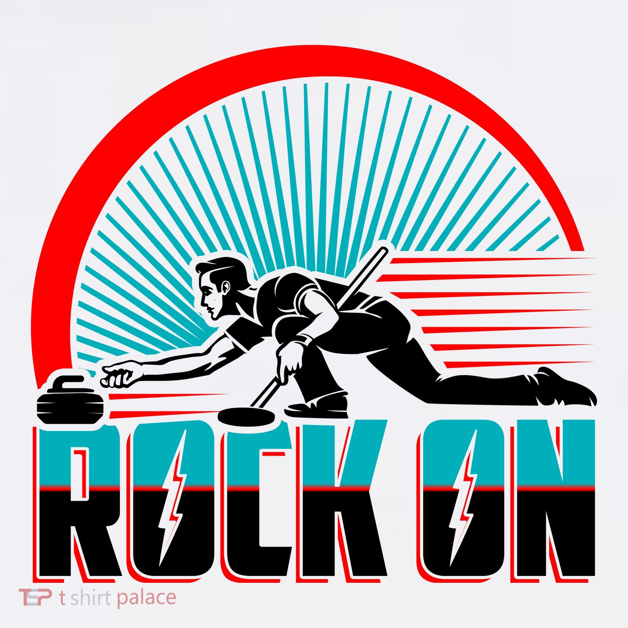 Cool Funny Rock On USA Curling Team Sports Fan Women's Tank Top