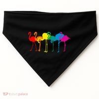 Cute Flamingo Rainbow Flamingo USA-Made Doggie Bandana thumb 0