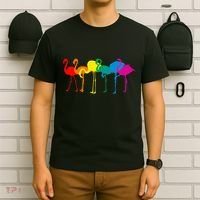 Cute Flamingo Rainbow Flamingo T-Shirt thumb 6
