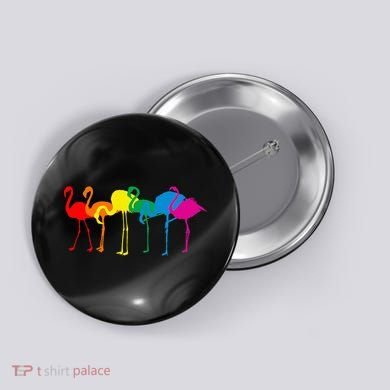 Cute Flamingo Rainbow Flamingo Button
