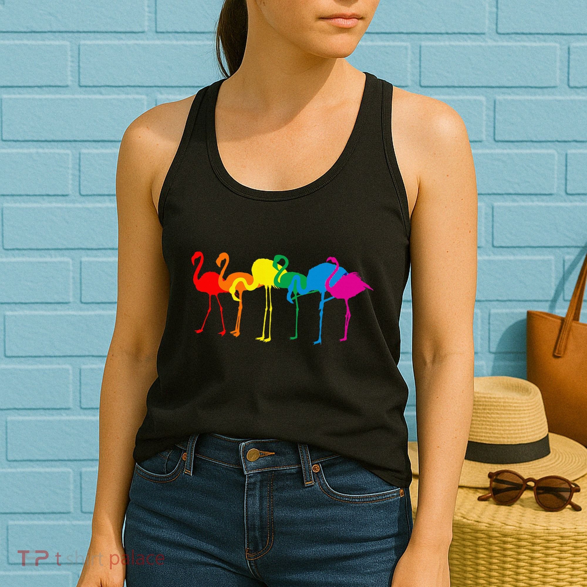 Cute Flamingo Rainbow Flamingo Women's Tank Top