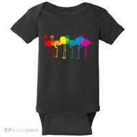 Cute Flamingo Rainbow Flamingo Baby Bodysuit thumb 0
