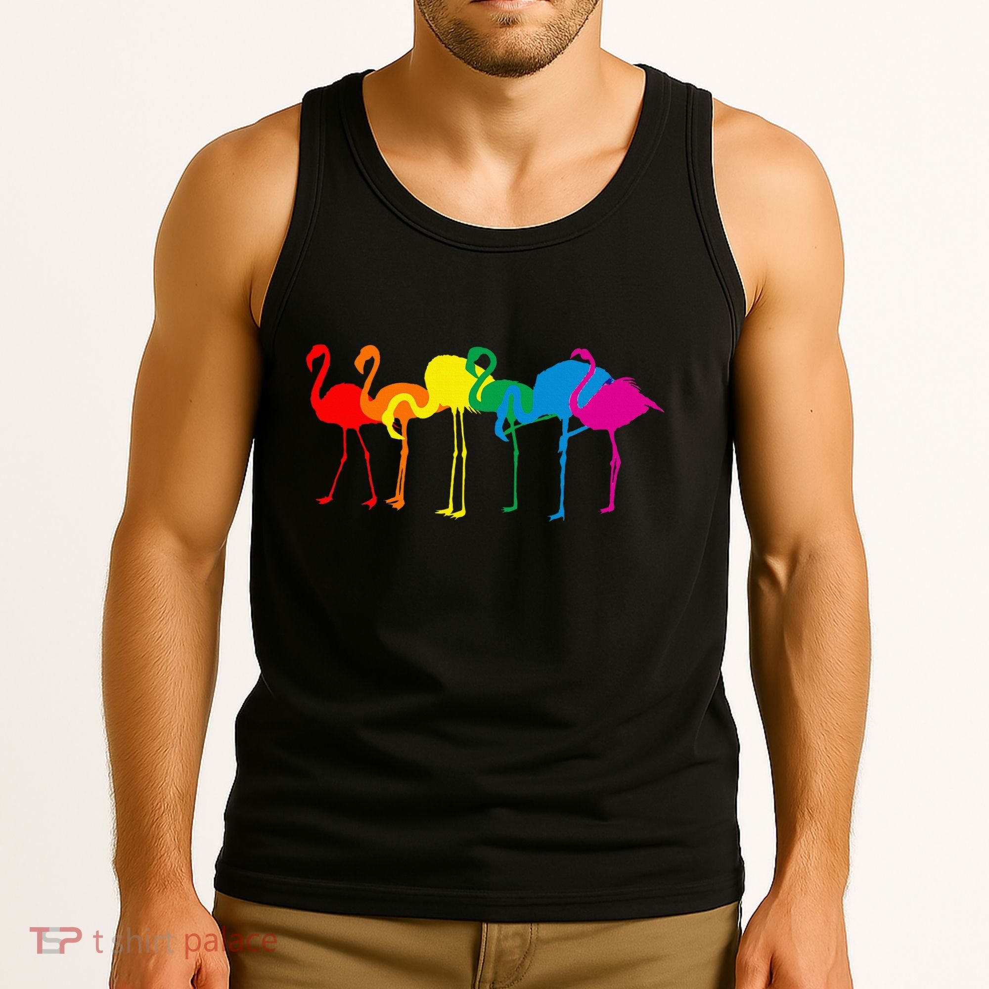 Cute Flamingo Rainbow Flamingo Tank Top