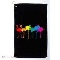 Cute Flamingo Rainbow Flamingo Golf Towel thumb 0