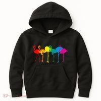 Cute Flamingo Rainbow Flamingo Kids Hoodie thumb 0