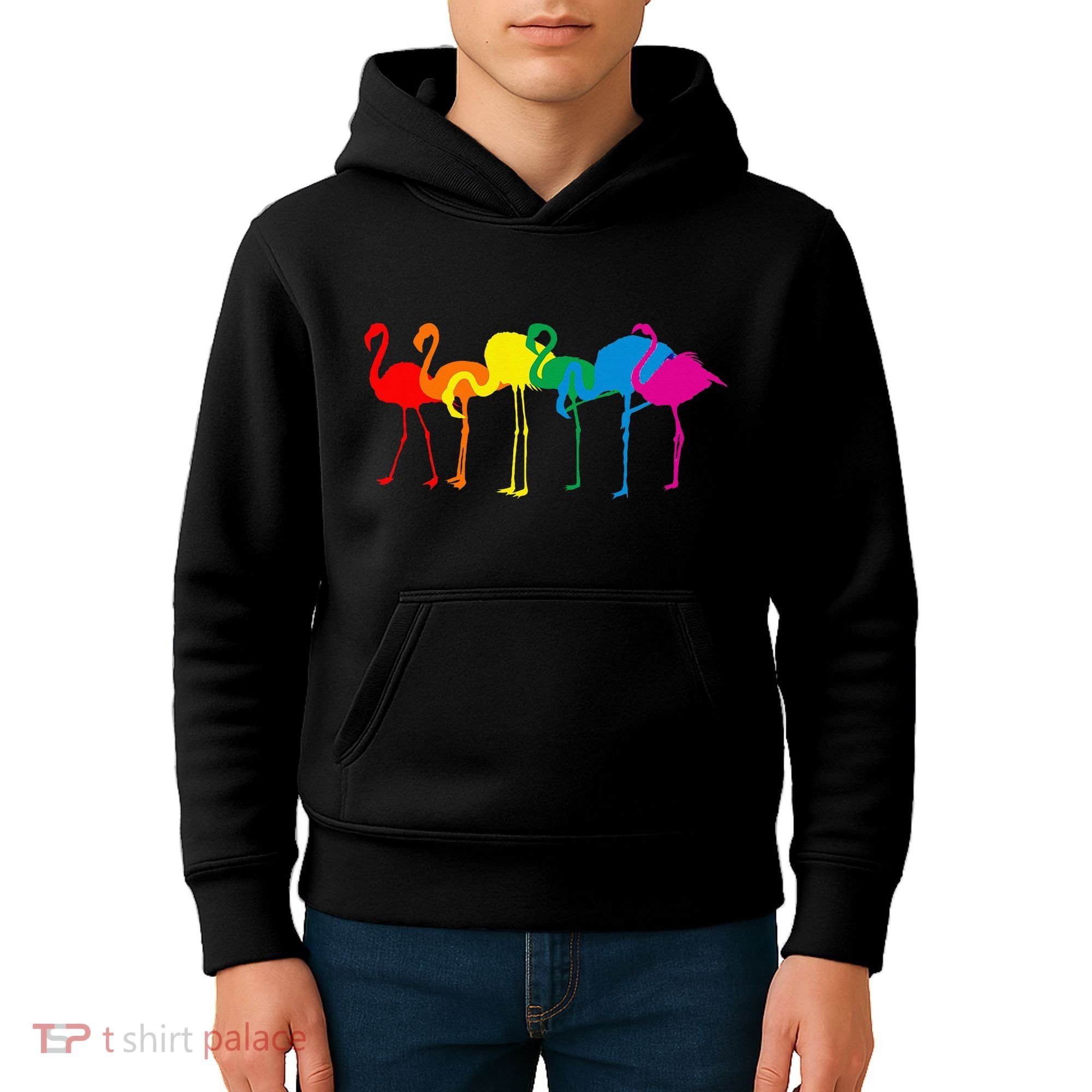 Cute Flamingo Rainbow Flamingo Kids Hoodie