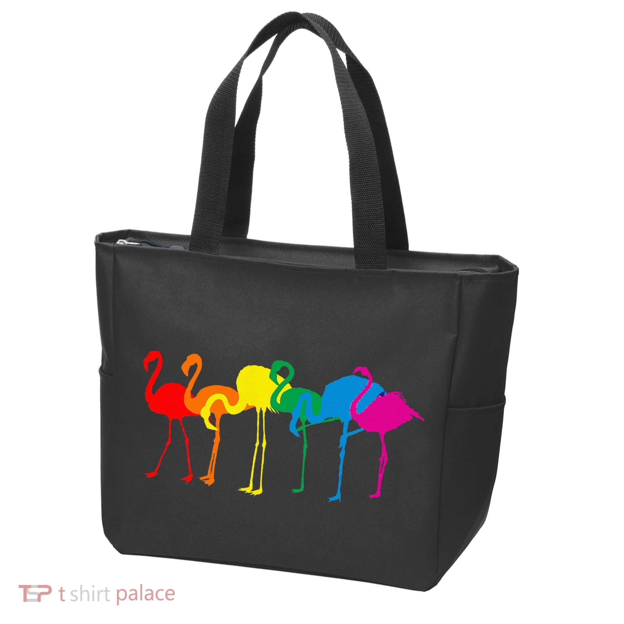 Cute Flamingo Rainbow Flamingo Tote Bag