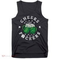 Cheers Fckers St Patricks Day Beer Drinking Funny Gift Tank Top thumb 0