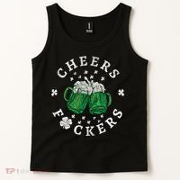 Cheers Fckers St Patricks Day Beer Drinking Funny Gift Tank Top thumb 2